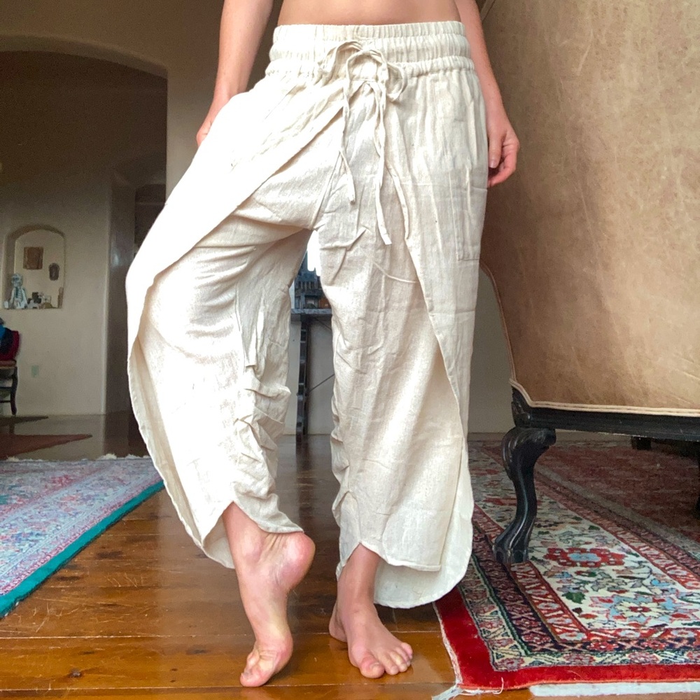 Natural Cotton Harem Pants NWOT in Offwhite/Cream
